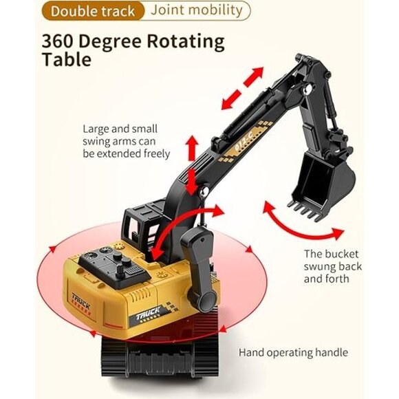 Construction Toys Excavator set Geyiie Toys Tractors for Boys Girls NEW - Picture 4 of 5